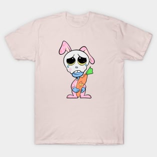 Cute Slluks character skulls is ready for carrot illustration T-Shirt